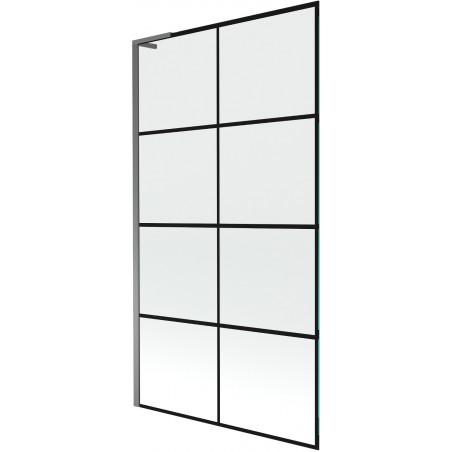 Mexen Next L Bathtub Screen 1-Panel 100 x 150 cm, Black Pattern, Gun Metal - 895-100-000-03-77-95
