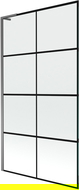 Mexen Next L Bathtub Screen 1-Panel 100 x 150 cm, Black Pattern, Gun Metal - 895-100-000-03-77-95