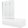 Mexen Vega rectangular bathtub 170 x 70 cm with housing and 3-panel screen 120 cm, transparent, chrome - 550117070X9012030100