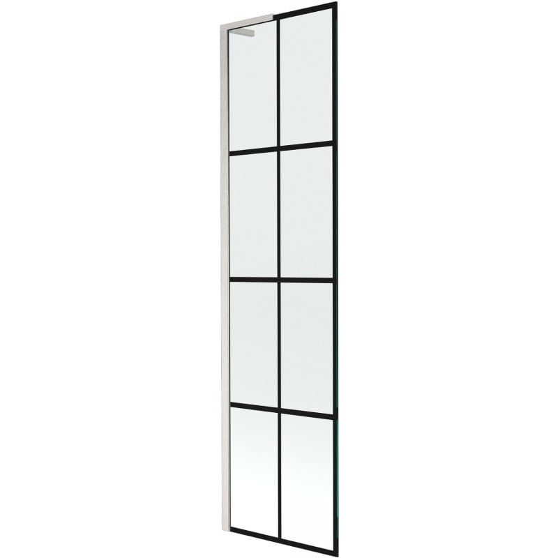 Mexen Next L 1-wing Bathtub Screen 50 x 150 cm, Black Pattern, Brushed Nickel - 895-050-000-03-77-97