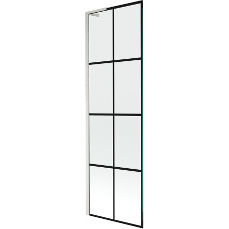 Mexen Next L bath screen 1-wing 60 x 150 cm, black pattern, brushed nickel - 895-060-000-03-77-97