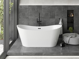 Mexen Montana freestanding bathtub 180 x 80 cm, white, black overflow - 52011808000-70