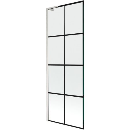 Mexen Next L Bathtub Screen 1-Panel 70 x 150 cm, Black Pattern, Brushed Nickel - 895-070-000-03-77-97