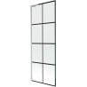 Mexen Next L Bath Screen 1-Panel 70 x 150 cm, Black Grid, Brushed Nickel - 895-070-000-03-77-97