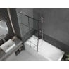 Mexen Next L Bathtub Screen 1-Winged 80 x 150 cm, Black Pattern, Brushed Nickel - 895-080-000-03-77-97
