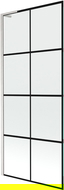 Mexen Next L Bathtub Screen 1-Winged 80 x 150 cm, Black Pattern, Brushed Nickel - 895-080-000-03-77-97
