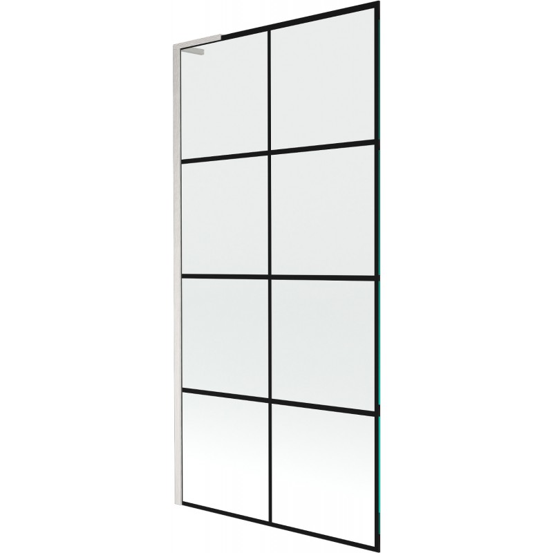 Mexen Next L Shower Screen Single-Panel 90 x 150 cm, Black Pattern, Brushed Nickel - 895-090-000-03-77-97