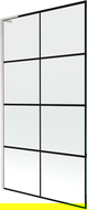 Mexen Next L Bathtub Screen 1-wing 100 x 150 cm, Black Pattern, Brushed Nickel - 895-100-000-03-77-97