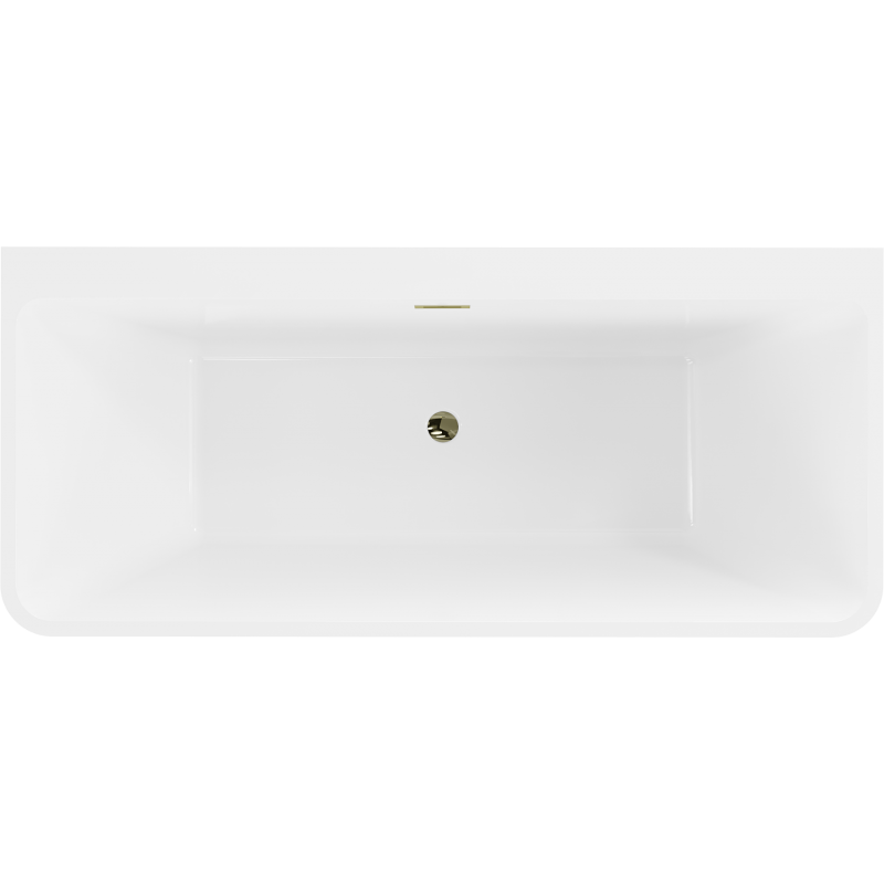 Mexen Volta freestanding wall-mounted bath 170 x 75 cm, white/black, gold overflow - 51131707575-50