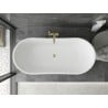 Mexen Montana freestanding bath 180 x 80 cm, white/black, gold overflow - 52011808075-50