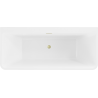 Mexen Volta freestanding wall-mounted bathtub 150 x 75 cm, white/black, brushed gold overflow - 51131507575-55