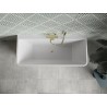 Mexen Volta freestanding wall-mounted bathtub 150 x 75 cm, white/black, brushed gold overflow - 51131507575-55