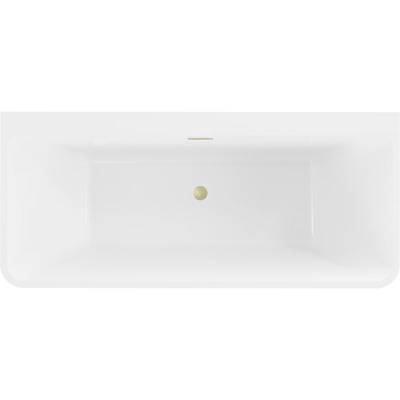 Mexen Volta free-standing wall-mounted bathtub 170 x 75 cm, white/black, gold brushed overflow - 51131707575-55