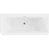 Mexen Volta freestanding back-to-wall bath 150 x 75 cm, white/black, rose gold overflow - 51131507575-60