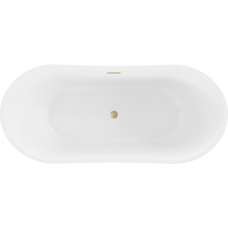 Mexen Montana freestanding bathtub 180 x 80 cm, white/black, brushed gold overflow - 52011808075-55