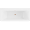 Mexen Volta freestanding back-to-wall bath 150 x 75 cm, white/black, brushed copper overflow - 51131507575-65