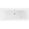 Mexen Volta freestanding wall-mounted bathtub 150 x 75 cm, white/black, brushed gun gray overflow - 51131507575-66