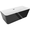 Mexen Volta freestanding wall bath 170 x 75 cm, white/black, black overflow - 51131707575-70