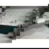Mexen Volta freestanding wall-adjacent bath 150 x 75 cm, white/black, brushed nickel overflow - 51131507575-97
