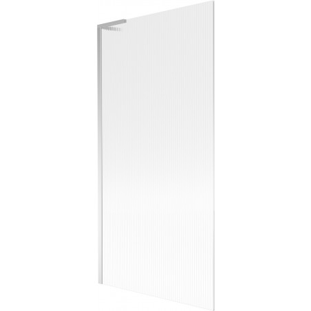 Mexen Next L bath screen 1-wing 90 x 150 cm, stripes, chrome - 895-090-000-03-09-01