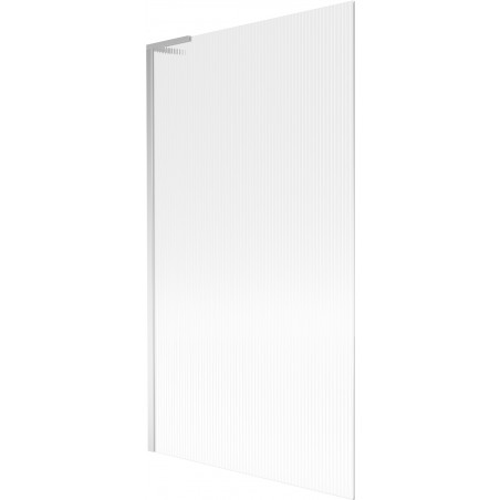 Mexen Next L Bathtub Screen 1-Panel 100 x 150 cm, Stripes, Chrome - 895-100-000-03-09-01