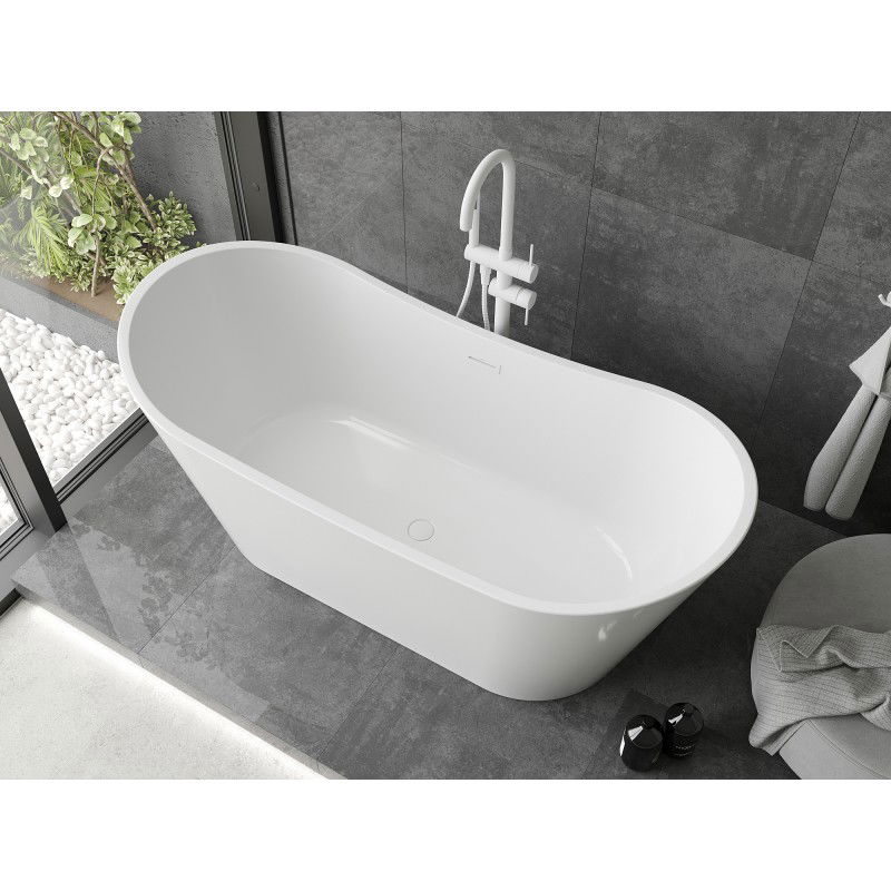 Mexen Montana freestanding bath 180 x 90 cm, white, white overflow - 52011809000-20