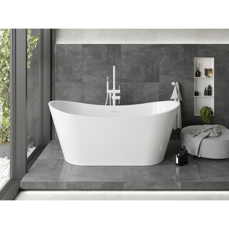 Mexen Montana freestanding bath 180 x 90 cm, white, white overflow - 52011809000-20