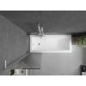 Mexen Next L Shower Screen 1-Panel 50 x 150 cm, Stripes, White - 895-050-000-03-09-20