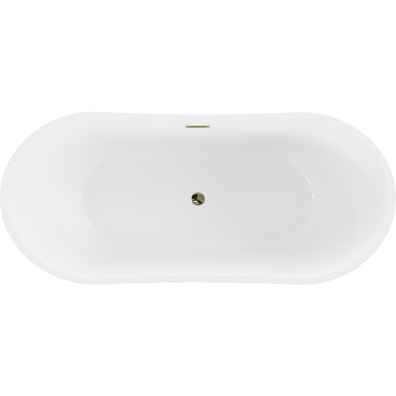 Mexen Montana freestanding bathtub 180 x 90 cm, white, gold overflow - 52011809000-50