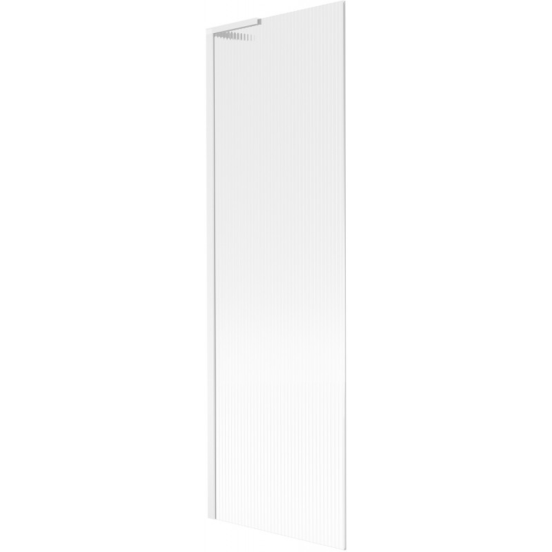 Mexen Next L 1-wing bath screen 60 x 150 cm, stripes, white - 895-060-000-03-09-20