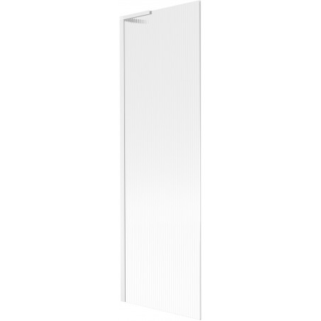 Mexen Next L 1-wing bath screen 60 x 150 cm, stripes, white - 895-060-000-03-09-20