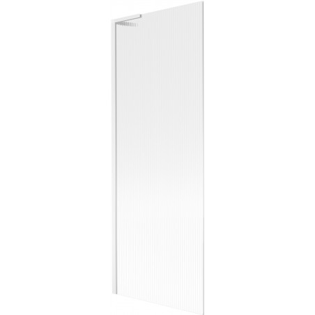 Mexen Next L Bathtub Screen 1-Panel 70 x 150 cm, Stripes, White - 895-070-000-03-09-20