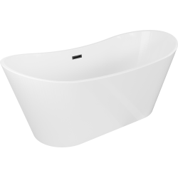 Mexen Montana freestanding bathtub 180 x 90 cm, white, black overflow - 52011809000-70