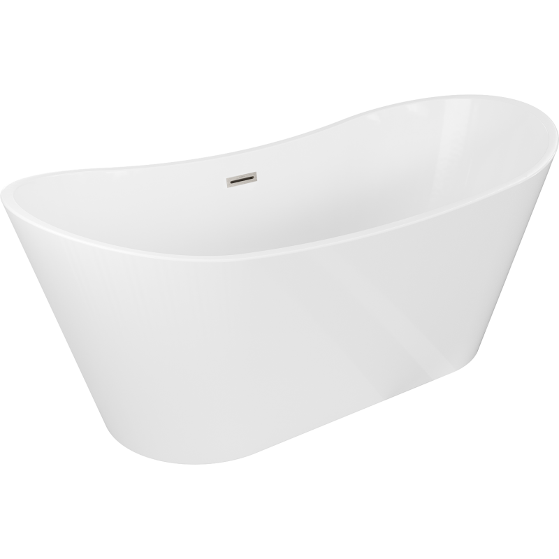 Mexen Montana freestanding bathtub 180 x 90 cm, white, brushed nickel drain - 52011809000-97