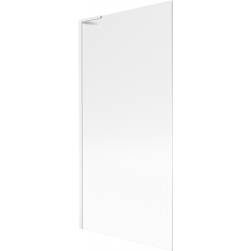 Mexen Next L bathtub screen single-winged 90 x 150 cm, stripes, white - 895-090-000-03-09-20