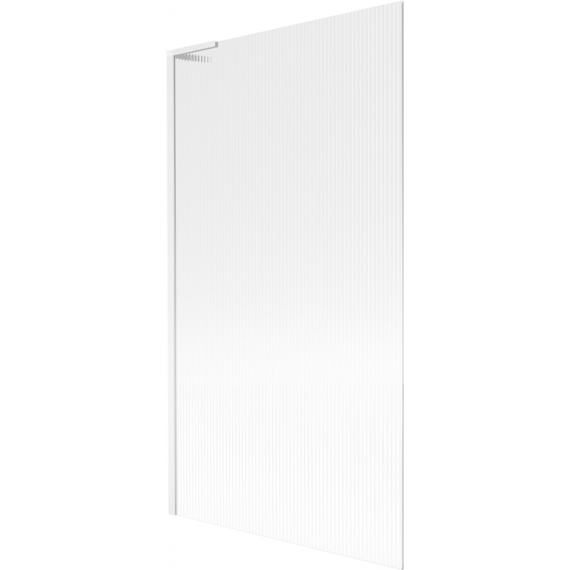 Mexen Next L bath screen 1-wing 100 x 150 cm, stripes, white - 895-100-000-03-09-20