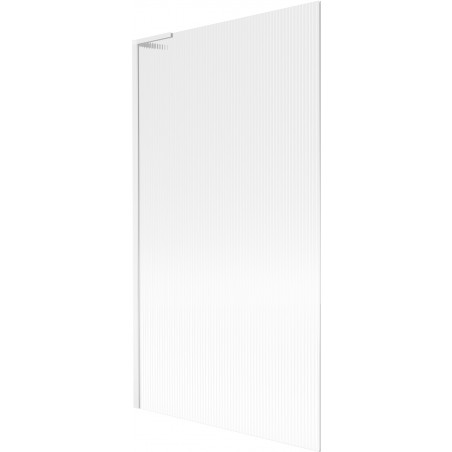 Mexen Next L bathtub screen 1-wing 100 x 150 cm, stripes, white - 895-100-000-03-09-20