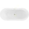 Mexen Montana freestanding bathtub 180 x 90 cm, white/black, brushed gold overflow - 52011809075-55