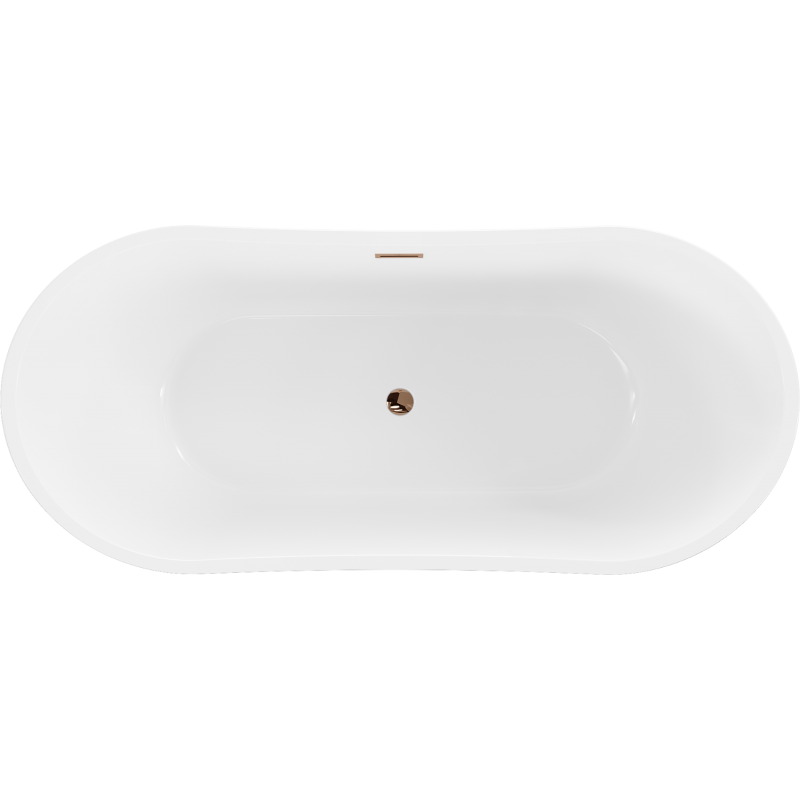 Mexen Montana freestanding bath 180 x 90 cm, white/black, overflow rose gold - 52011809075-60
