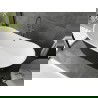 Mexen Montana freestanding bathtub 180 x 90 cm, white/black, brushed gun gray overflow - 52011809075-66