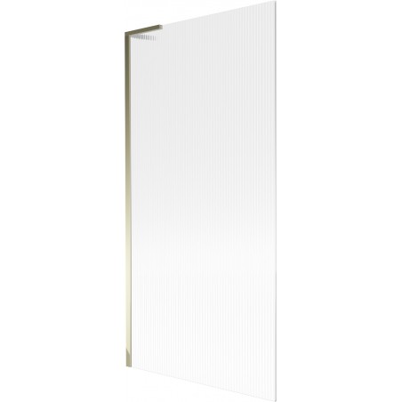 Mexen Next L Bathtub Screen 1-Panel 90 x 150 cm, Stripes, Gold - 895-090-000-03-09-50