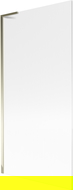 Mexen Next L bathtub screen 1-winged 90 x 150 cm, stripes, gold - 895-090-000-03-09-50