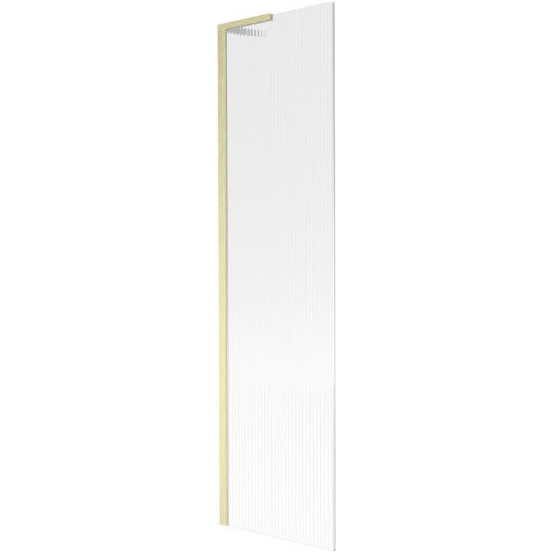Mexen Next L bathtub screen 1-winged 50 x 150 cm, stripes, brushed gold - 895-050-000-03-09-55