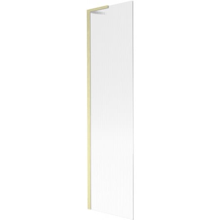 Mexen Next L bathtub screen 1-winged 50 x 150 cm, stripes, brushed gold - 895-050-000-03-09-55
