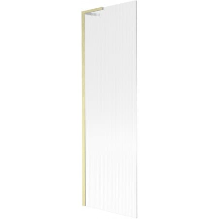 Mexen Next L 1-wing Bathtub Screen 60 x 150 cm, Striped, Brushed Gold - 895-060-000-03-09-55