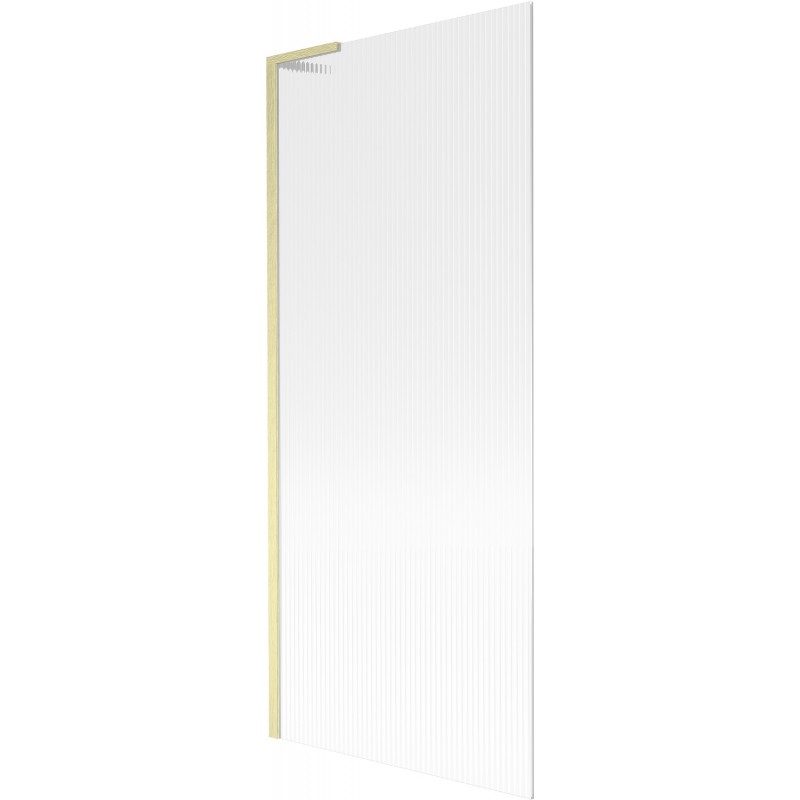 Mexen Next L Bathtub Screen 1-Panel 80 x 150 cm, Stripes, Brushed Gold - 895-080-000-03-09-55
