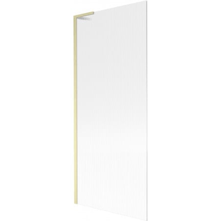 Mexen Next L Bathtub Screen 1-Panel 80 x 150 cm, Stripes, Brushed Gold - 895-080-000-03-09-55