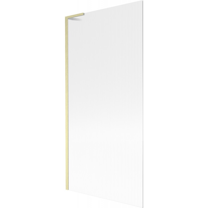 Mexen Next L Bathtub Screen 1-wing 90 x 150 cm, stripes, gold brushed - 895-090-000-03-09-55