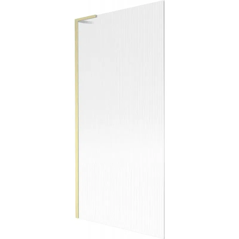 Mexen Next L Single-Panel Shower Screen 90 x 150 cm, Striped, Brushed Gold - 895-090-000-03-09-55
