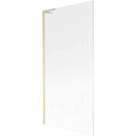 Mexen Next L Bathtub Screen 1-wing 90 x 150 cm, stripes, gold brushed - 895-090-000-03-09-55